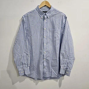 Charles Tyrwhitt Blue Check Mens Button Up Shirt Size L Classic Fit Non Iron - Picture 1 of 11