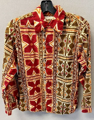 Guy Romo Hawaiian Shirt Vintage Long Sleeve Bark Cloth Cotton Size XS Rare Size - Image 1 of 3