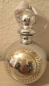 Baumschmuck,  Kugel silber ,Glas,ca.1980,zum Aufhängen - Picture 1 of 2
