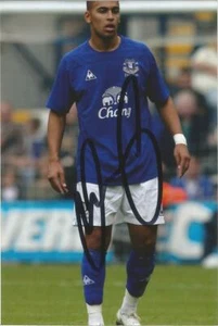 EVERTON: JAMES VAUGHAN SIGNED 6x4 ACTION PHOTO+COA - Picture 1 of 1