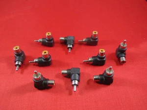 10Pcs RCA Male to Female Right Angle Adapter 90 Degree, Black. - Picture 1 of 2