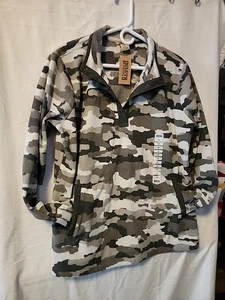 Womens Large Fleece Pullover Gray Camo Duluth Trading Co - Picture 1 of 8