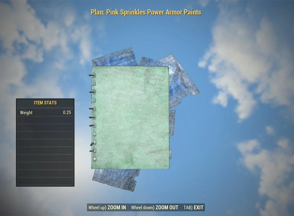 FALLOUT 76 [PC] PLAN: PINK SPRINKLES POWER ARMOR PAINTS - Image 1 of 1