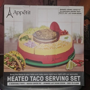 Appétit Heated Taco Serving Set with Ceramic Center Pot - Picture 1 of 3