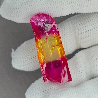 73.20CTS Rare Bi-Color Lab-Created Corundum Rough | Flame Fusion | For Faceting - Image 1 of 4