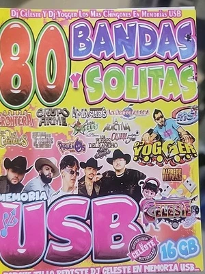 Usb Con Musica 80 Bandas Y Solistas Con 3,700 Canciones En Un USB DE 16GB - Image 1 of 2