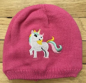 Girls Kids Unicorn Warm Winter Pink Hat Beanie 3-5 Years - Picture 1 of 2