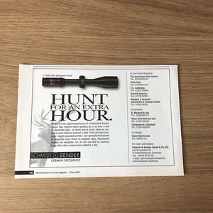 GUNS135 MAGAZINE ADVERT 6X9 SCHMIDT & BENDER 3-12X50 SCOPE - Picture 1 of 1