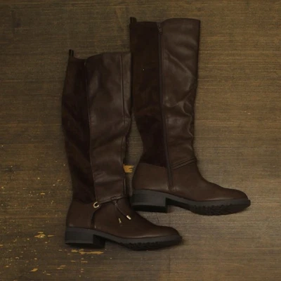 Style & Co. Verrlee искусственной кожи колена езды ботинки мокко гладкий коричневый 8,5 М - Изображение 1 из 4