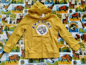 NWT Gap Kids Fleece Graphic AWESOME Zip Hoodie Sweatshirt Jacket Youth L Boys - Picture 1 of 5