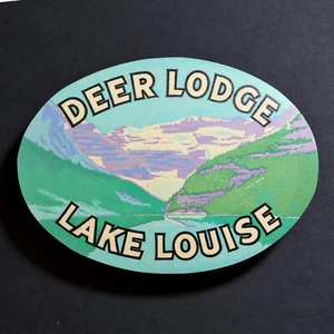 Kofferaufkleber *** ORIGINAL VINTAGE *** Deer Lodge Lake Louise Canada Rockies - Bild 1 von 3