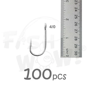 100 un. Pescado WOW!® Tamaño 4/0 Pesca 6X Fuerte Siwash Gancho con Ojo Abierto NUEVO - Imagen 1 de 5