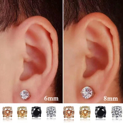 Nessun Gioiello Da Piercing Orecchino Con Zircone Clip Magnetica Per L' ☆ - Immagine 1 di 4