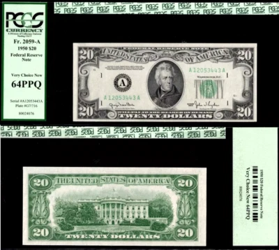 1950 $20 Federal Reserve Note - PCGS 64PPQ - Boston District - Fr 2059-A - Image 1 of 3