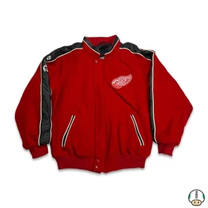 Vintage 90s Detroit Red Wings Jacket Mens XL Red Sports NHL Team Hockey Bomber - Picture 1 of 6
