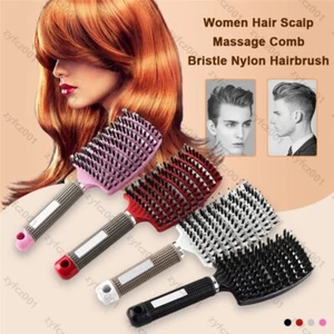 Detangling Hairbrush Nylon Bristle Hair Women Scalp Massage Comb Hair Brush Comb - Picture 1 of 18