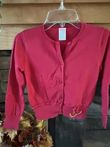 Gymboree Red Watermelon Ribbon Trim Button Up Cardigan Sweater Small 5-6 - Picture 1 of 4