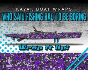 Digital Purple 14ft KAYAK VINYL WRAP KIT GRAPHIC DECAL/STICKER - Picture 1 of 1