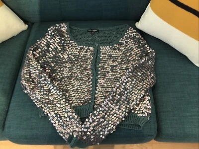 Suéter Betsy Johnson verde lentejuelas talla única Foto 1 de 4