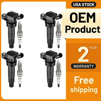 4 Ignition Coils Pack UF611 and Spark Plug For 2012-2016 Hyundai Genesis 5.0L V8 - Image 1 of 4