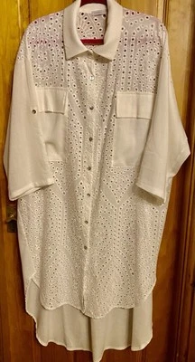 Jacket/Dress Full Length Linen/Brodie  Anglaise One size - New 47” Pit to Pit   - Image 1 of 4