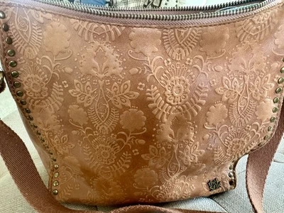 The Sak Silverlake Leather Teak Paisley Shoulder Bag Crossbody Purse Studded - Image 1 of 4