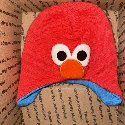 Gorro estilo aviador calle sésamo Elmo rojo con forro azul Jj2 Foto 1 de 2