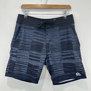 Quiksilver Board Short Men 30 Blue Striped Drawcord Pockets Surf Beach - Bild 1 von 12