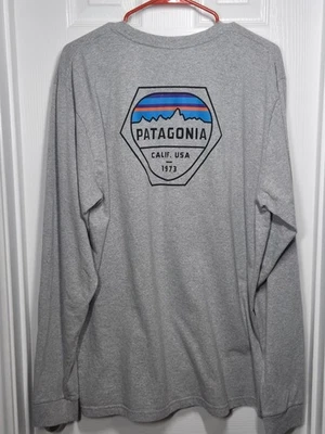 Patagonia женщин 2XL футболка серый длинным рукавом логотип графический открытый повседневный футболка - Изображение 1 из 4