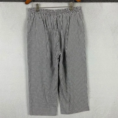 Брюки женские Alfred Dunner 12p черные белые клетчатые эластичные на талии прямые штанины - Изображение 1 из 4