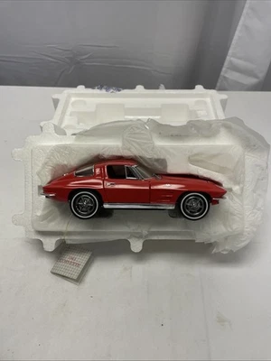 Diecast Model Car Franklin Mint 1963 Red Corvette Stingray Model, New! - Image 1 of 4