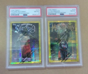 1996 FINEST DREXLER + MUTOMBO GOLD RARE REFRACTOR W/COATING PSA 8 - Picture 1 of 2