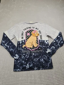 Camisa Simply Southern para mujer pequeña tinte tinte manga larga solo hablando con mi perro - Imagen 1 de 6