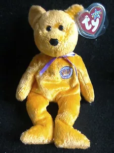 TY BEANIE BABY BEAR -- CELEBRATIONS THE GOLD COLOURED BEAR (B15) - Picture 1 of 1