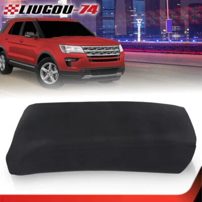 Leather Console Lid Armrest Cover Black Fit For 2011-2018 Ford Explorer Foto 1 de 4