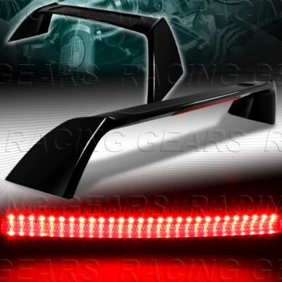 ALERÓN TRASERO TR PINTADO NEGRO + LUZ DE FRENO LED AJUSTE 02-06 ACURA RSX Foto 1 de 4