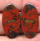 24.25 Cts Natural Blood Stone Cabochon Oval Shape Pair Loose Gemstone D 919