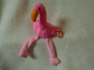 TY BEANIE BABY, "PINKY" THE FLAMINGO, Febuary 13, 1995 Retired & Rare REALLY!! - Picture 1 of 13