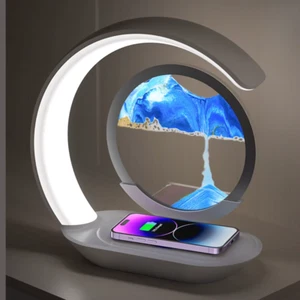 Station de charge Sablier - Quicksand Table Lamp USB Wireless Charging - Photo 1 sur 8