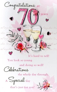 70th Female Happy Birthday Greeting Card Second Nature Poem Corner Cards - Picture 1 of 1