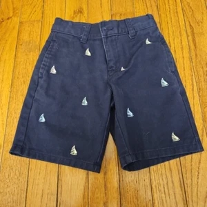 Janie And Jack Boys Classic Preppy Navy Blue Sailboat Shorts Size 4 - Picture 1 of 2
