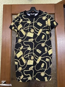 RARE VERSACE JEANS COUTURE MILANO BAROQUE ART GOLD EDITION WOMAN LONG T SHIRT L - Picture 1 of 7