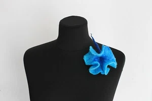 Brooch "Blue flower" (felt wool) / wool / brooch pin / Handmade - Picture 1 of 12