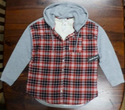 Derek Corazón Sudadera con Capucha Chaqueta A Presión Cuadros Frontal Algodón Poli Polar--L--Nueva Foto 1 de 4