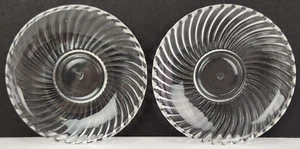Vintage Federal Clear Glass Swirl Pattern Mini Demitasse Desert Plate Set of 2 - Picture 1 of 9