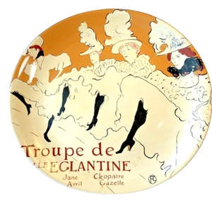 Toulouse Lautrec Graphic Design: Mlle Eglantine Cancan Decorative Art Platter - Picture 1 of 5