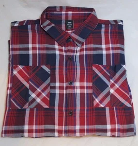 Camisa ECKO Unltd Roja Azul Marino 4XB Grande y Alta a Cuadros Manga Corta 2 Bolsillos EK36SW04 - Imagen 1 de 3