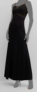 $950 Jason Wu Women's Black Sleeveless Lace-Inset A-Line Gown Dress Size 4 - Picture 1 of 4