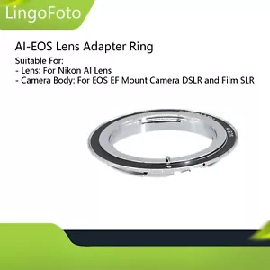 AI-EOS Objektiv Adapter Ring für Nikon AI Objektiv auf für Canon EOS EF Halterung Kamera - Bild 1 von 9