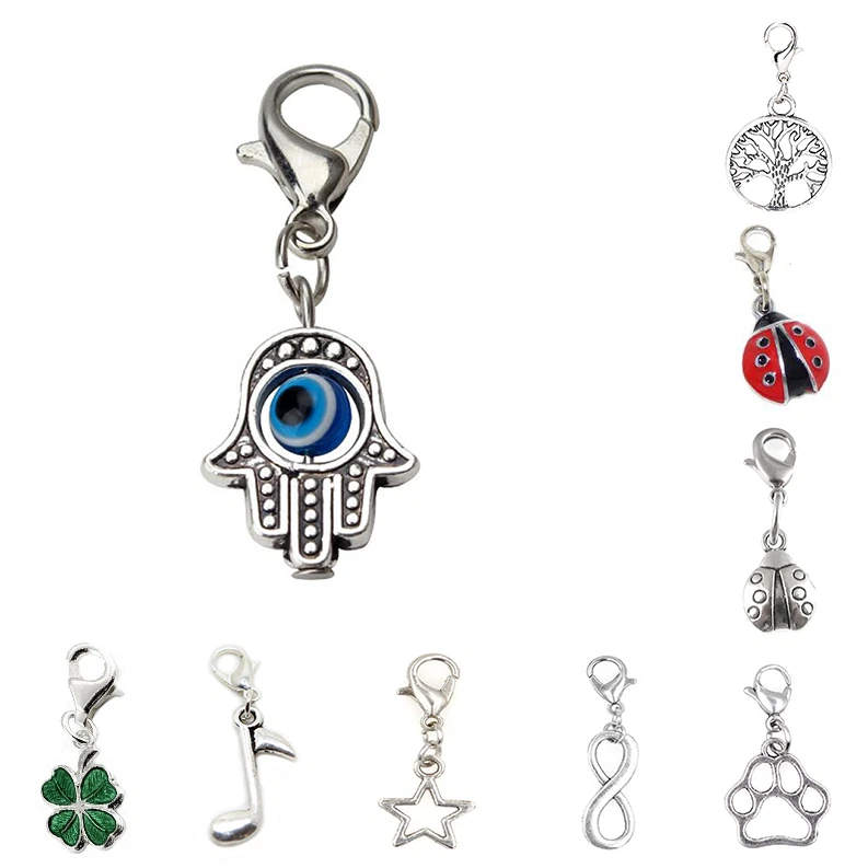 Ciondolo PORTAFORTUNA con clip Moschettone per Bracciale Collana mano di fatima - Immagine 1 di 4